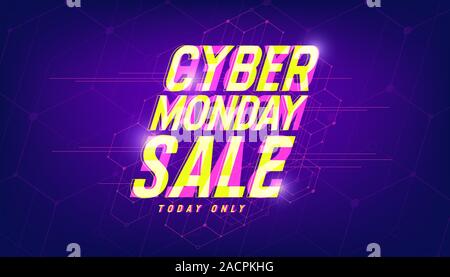 Cyber Monday sale Plakat Design. Cyber Monday Rabatt verkauf Konzept. Stock Vektor