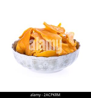 Getrocknete Mango oder getrocknete Mango Slices auf einem Hintergrund neue Stockfoto