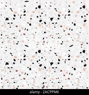 Terrazzo nahtlose Muster. Pastellfarben Hintergrund. Stock Vektor