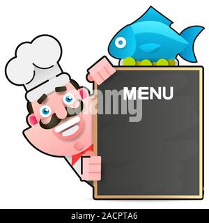 Cartoon Menü Vektor Charakter Vorlagen für Cover Design. Satz von Vektorgrafiken. Stock Vektor