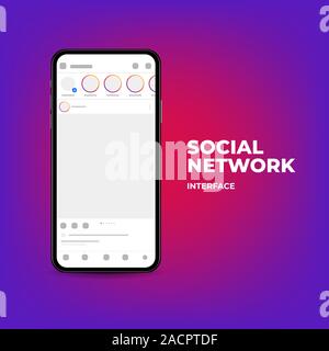 Mit Schnittstelle zur sozialen Netzwerk Smartphone. Stock Vektor