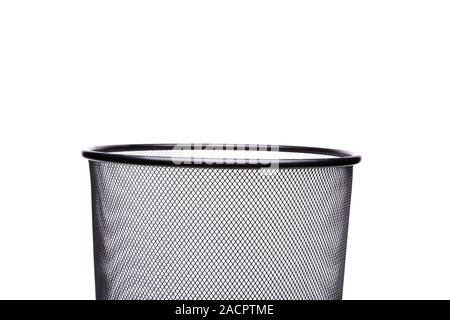 Top Metall Mülleimer isolierten auf weißen Hintergrund Stockfoto