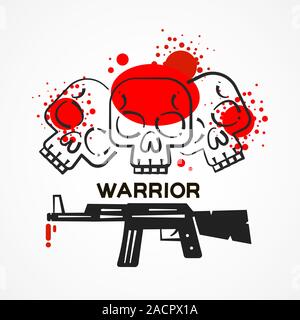 Krieger Logo auf weißem Hintergrund. Armee Vector Hintergrund. Vektor Logo Vorlage. Dem Schriftzug. Konzeption der Geschichte. Geschichte Symbol. Spartan Warrior Vektor. Stock Vektor