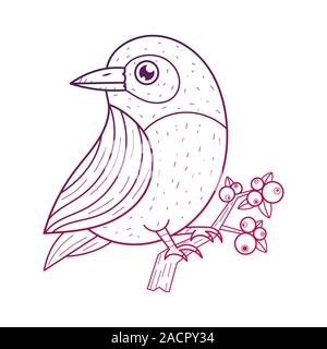 Auf einem Zweig Vektor Design Elemente Vogel. Grafik Zeichnung, Gravur Stil. Stock Vektor