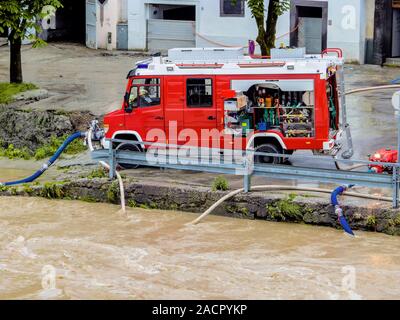 Hochwasser 2013 in Steyr, Österreich Stockfoto