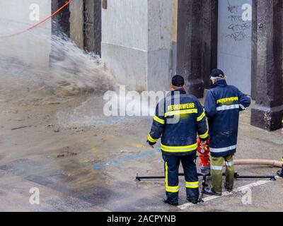 Hochwasser 2013 in Steyr, Österreich Stockfoto