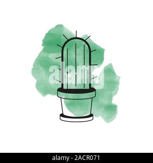 Cactus Drucken. Vector Illustration auf weißem Hintergrund Stock Vektor