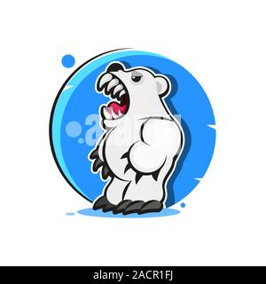 Grizzly Maskottchen, Team Logo, tragen Vektor Stock Vektor