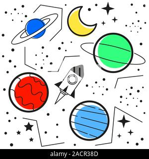 Nahtlose Muster Space Galaxy Konstellation Drucken Zodiac Star Yoga Matte verwendet werden. Stock Vektor