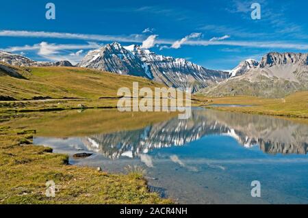 La Grande Casse Berg (3855 m) und du lac Plan, Nationalpark Vanoise, Savoie (73), Auvergne-Rhone-Alpes, Frankreich Stockfoto