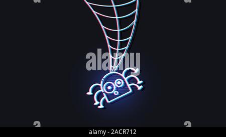 Cute Spider und Web-sites über Hintergrund Vektor Stock Vektor