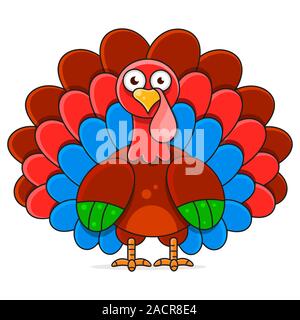 Abbildung: Happy Thanksgiving Truthahn Grußkarte Stock Vektor