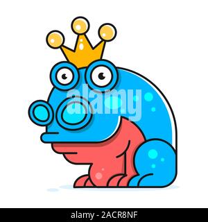 Lustige Frosch Cartoon sitzen Vector Illustration auf weißem Hintergrund Stock Vektor