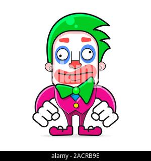 Cartoon Halloween Clown Kopf oder Maske Vector Illustration Stock Vektor