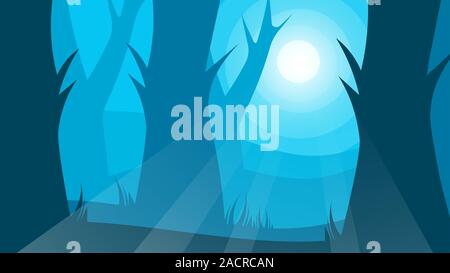 Natürliche Landschaft Cartoon Hintergrundbild dichten Wald Stock Vektor