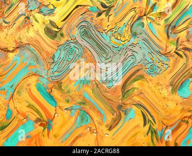 Abstraktes farbiges Papier. Textur der marbling-Grafiken. Flüssiges Acrylmuster. Schwebende Farben auf der Oberfläche. Perfekt für bedruckbare, Markendarstellung, Verpackungspapier. Stockfoto
