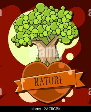 Wunderschöne Landschaft Natur mit trendigen Design für Landing Page Vorlage, Zeichnung Buch Cover, Wallpaper, Desktop Backgrund und Ihr Konzept. Moderne Stock Vektor