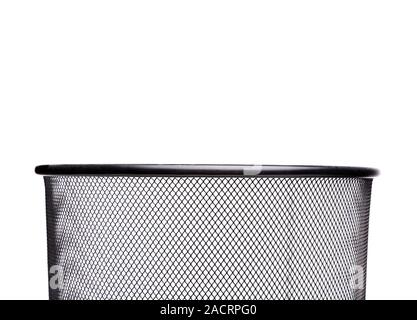 Top Metall Mülleimer isolierten auf weißen Hintergrund Stockfoto