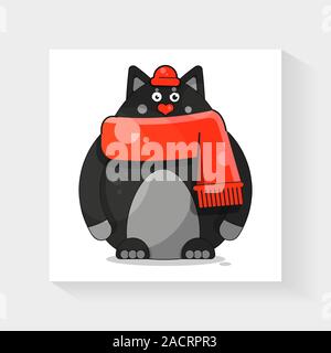 Cute black cat Illustration für Kinder und Erwachsene Stock Vektor