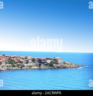 Stadt an der bulgarischen Schwarzmeerküste, Bulgarien. Stockfoto
