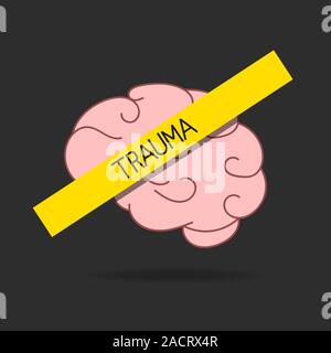 Symbol der psychischen Störung. Erkrankung des Gehirns, Trauma, Demenz. Alzheimer Konzept. Vector Abbildung kann für Themen wie Psychologie, Psychische Gesundheit verwendet werden. Stock Vektor