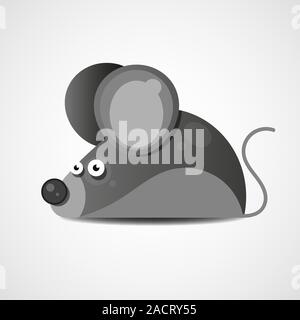 Haus Maus - Abbildung: Isoliert auf grauem Hintergrund Vektor Stock Vektor