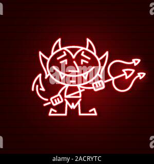 Fantasy Neon Teufel, tolles Design für jeden Zweck. Happy Face Symbol. Smiley. Abstract Vector Stock Vektor