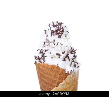 Weiche servieren Eis. Schokolade besprüht. Stockfoto