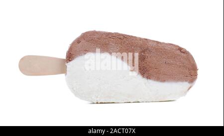 Vanille- und Schokoladeneis. Stockfoto