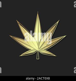 Logo mit medizinischen Cannabis marihuana Blatt glühende Element der Gestaltung, Illustration für Logo, Banner, Poster, Geschäft Zeichen, Identität Stock Vektor
