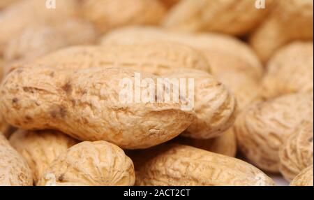 Nahaufnahme der paar Erdnüsse. Ganzen Hintergrund. Stockfoto