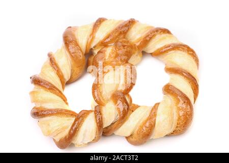 Frisch ausgefallene Brezel gebacken. Stockfoto