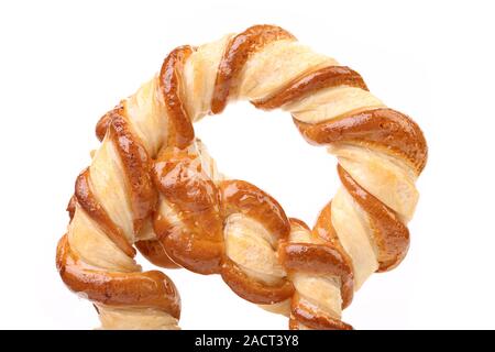 Frisch ausgefallene Brezel gebacken. Stockfoto