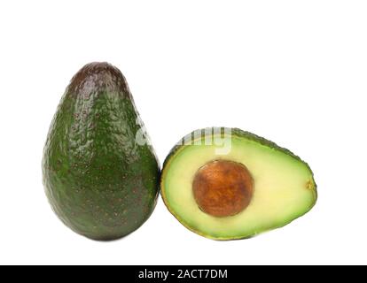 frische Avocado isoliert auf weißem Hintergrund Stockfoto