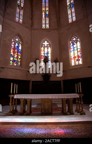 Innenansicht der Kathedrale Santa Maria, Ciutadella Stadt, Insel Menorca, Balearen, Spanien, Europa Stockfoto