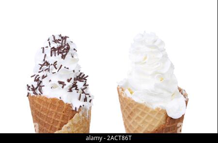 Eis mit und ohne Streusel Schokolade. Stockfoto
