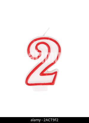 Kerze in Form von zwei Zahlen. Stockfoto