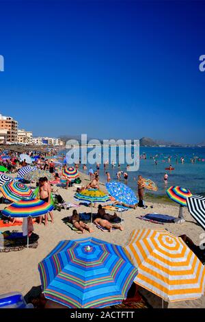 Blick über das Resort von Ca'n Picafort, Bucht von Alcudia, Insel Mallorca, Balearische Inseln, Spanien Stockfoto