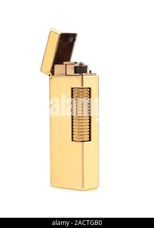 Elegante goldene Gasfeuerzeug. Stockfoto