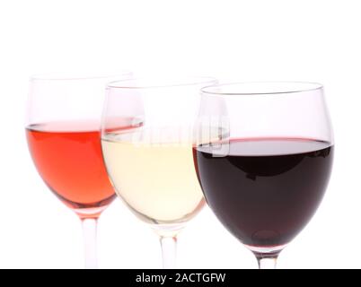 Drei Gläser Wein Stockfoto