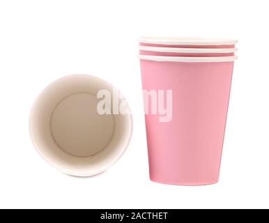 Zwei rosa Kaffee Pappbecher. Stockfoto