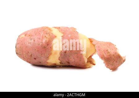 Nahaufnahme von geschälten Kartoffeln. Stockfoto