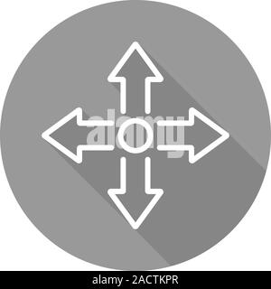 Lieferung Symbol. Flache lineare lange Schatten Symbol. Vektor linie das Symbol Stock Vektor