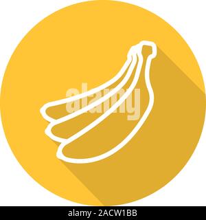 Bananen bundle Flachbild lineare lange Schatten Symbol. Vektor linie das Symbol Stock Vektor