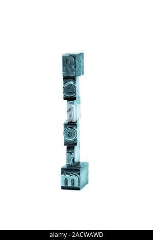 Reform in der Leitung Buchstaben geschrieben Stockfoto