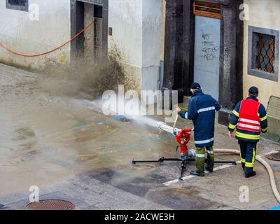 Hochwasser 2013 in Steyr, Österreich Stockfoto