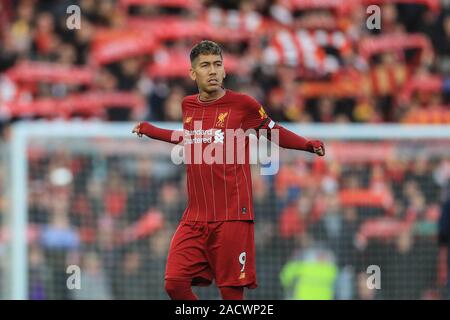 30. November 2019, Liverpool, Liverpool, England; Premier League, Liverpool v Brighton und Hove Albion: Roberto Firmino (9) von Liverpool während des Spiels Credit: Mark Cosgrove/News Bilder Stockfoto