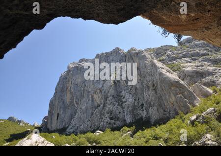 Anica Kuk in der Paklenica Schlucht, Kroatien Stockfoto