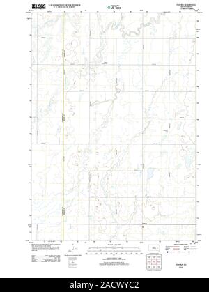 USGS TOPO Karte South Dakota SD Fedora 20120613 TM Wiederherstellung Stockfoto