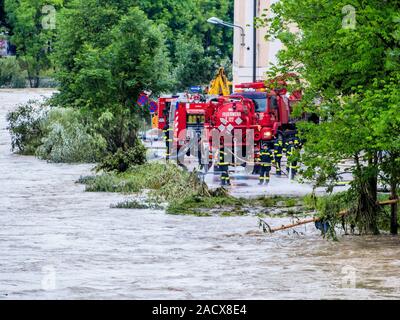 Hochwasser 2013 in Steyr, Österreich Stockfoto